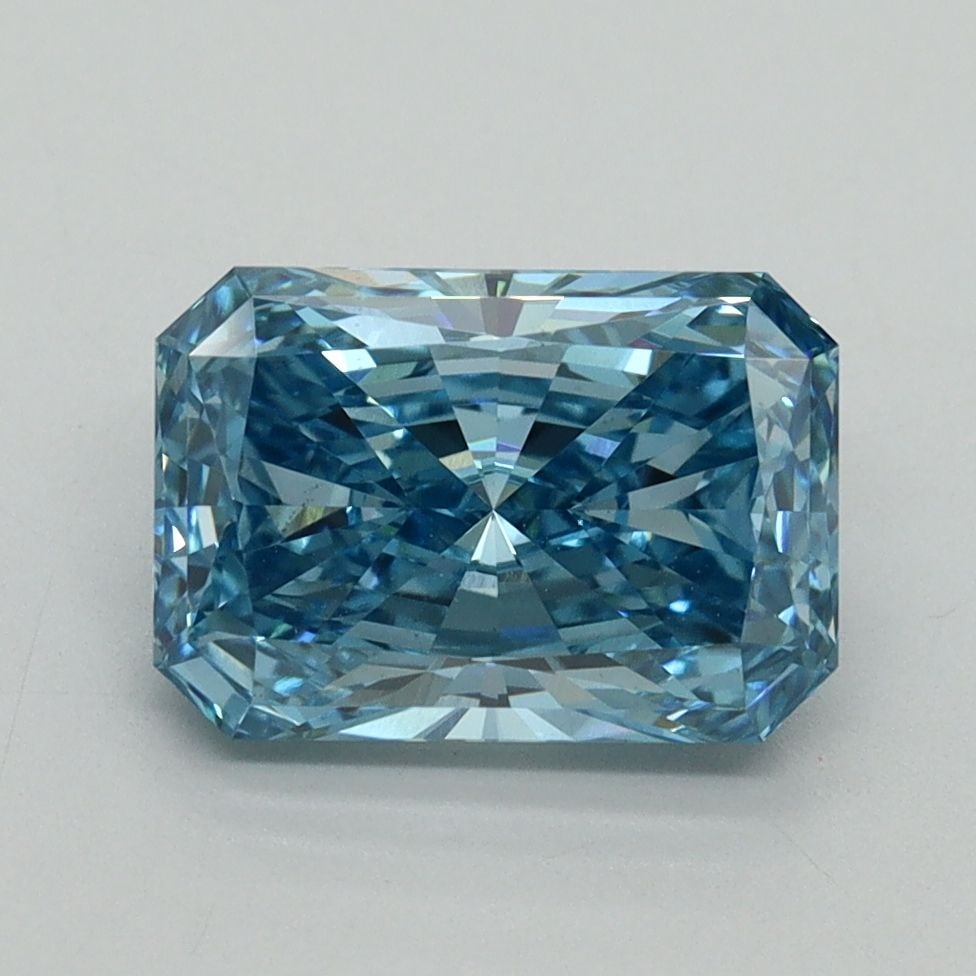 Loose Diamond - RADIANT 2.12ct Fancy Vivid Blue VS1: Loose Diamond - RADIANT 2.12ct Fancy Vivid Blue VS1 Source: This is a real non-mined Diamond that has been grown in a lab Shape: RADIANT Carats: 2.12 Color: Fancy Vivid Blue Certification: IGI Video: