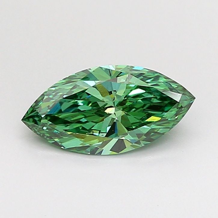 Loose Diamond - MARQUISE 1.01ct Fancy Vivid Green VVS2: Loose Diamond - MARQUISE 1.01ct Fancy Vivid Green VVS2 Source: This is a real non-mined Diamond that has been grown in a lab Shape: MARQUISE Carats: 1.01 Color: Fancy Vivid Green Certification: IGI Vi