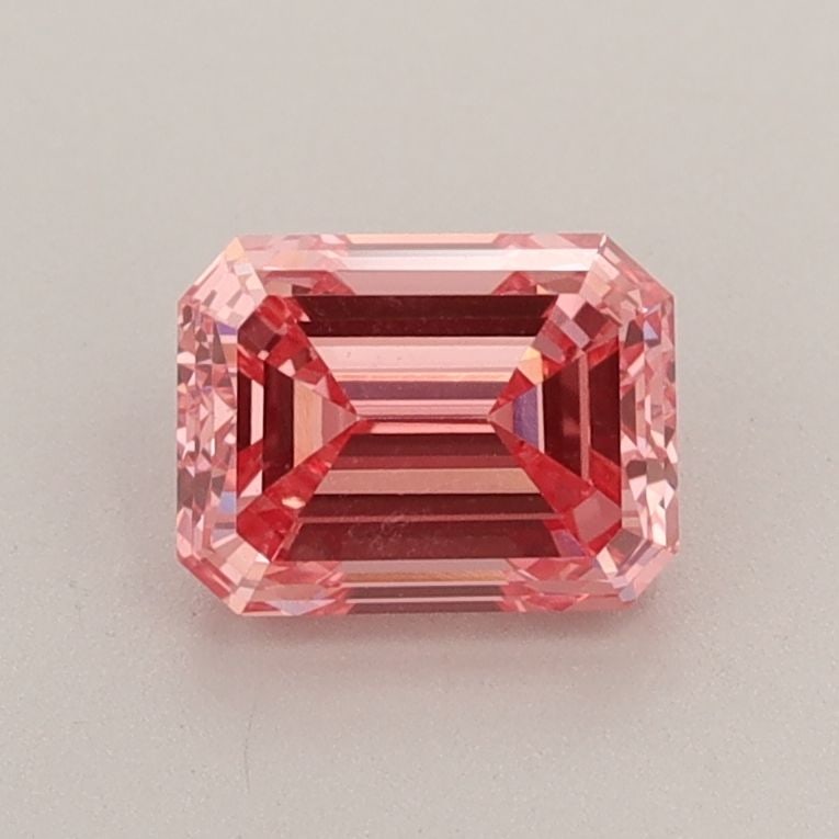 Loose Diamond - EMERALD 0.9ct Fancy Vivid Pink VS1: Loose Diamond - EMERALD 0.9ct Fancy Vivid Pink VS1 Source: This is a real non-mined Diamond that has been grown in a lab Shape: EMERALD Carats: 0.9 Color: Fancy Vivid Pink Certification: IGI Video:
