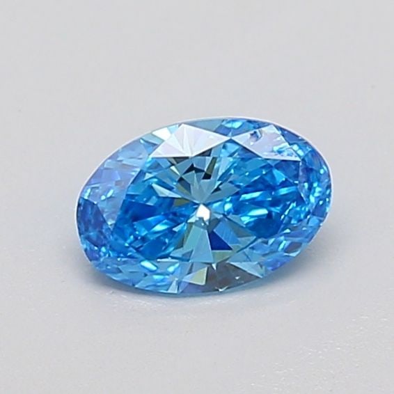 Loose Diamond - OVAL 0.37ct Fancy Vivid Blue VVS2: Loose Diamond - OVAL 0.37ct Fancy Vivid Blue VVS2 Source: This is a real non-mined Diamond that has been grown in a lab Shape: OVAL Carats: 0.37 Color: Fancy Vivid Blue Certification: IGI Video: