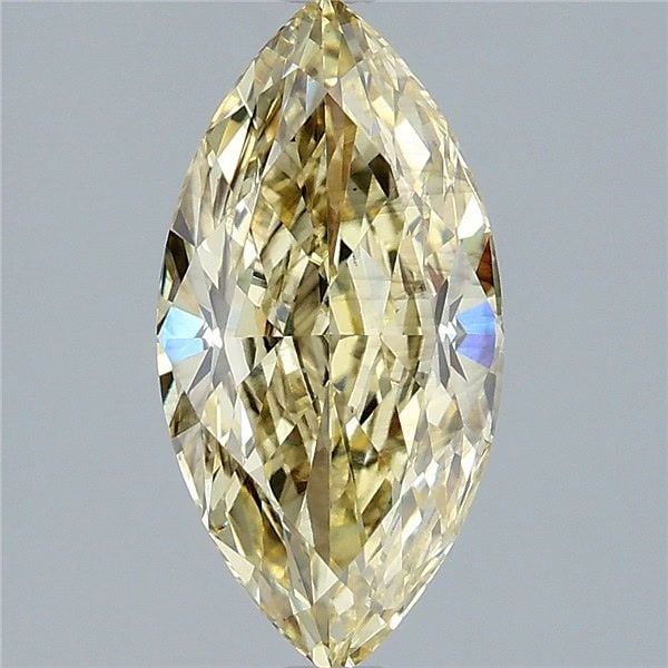 Loose Diamond - MARQUISE 2.57ct Fancy Intense Yellow SI1: Loose Diamond - MARQUISE 2.57ct Fancy Intense Yellow SI1 Source: This is a real non-mined Diamond that has been grown in a lab Shape: MARQUISE Carats: 2.57 Color: Fancy Intense Yellow Certification: I