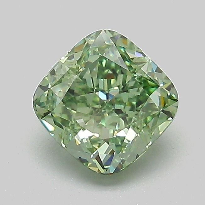 Loose Diamond - CUSHION MODIFIED 1.1ct Fancy Vivid Green VVS1: Loose Diamond - CUSHION MODIFIED 1.1ct Fancy Vivid Green VVS1 Source: This is a real non-mined Diamond that has been grown in a lab Shape: CUSHION MODIFIED Carats: 1.1 Color: Fancy Vivid Green Certifi
