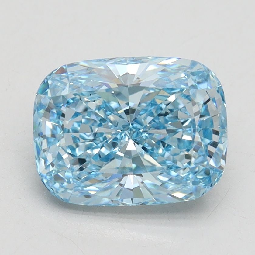 Loose Diamond - CUSHION BRILLIANT 2.01ct Fancy Vivid Blue VS1: Loose Diamond - CUSHION BRILLIANT 2.01ct Fancy Vivid Blue VS1 Source: This is a real non-mined Diamond that has been grown in a lab Shape: CUSHION BRILLIANT Carats: 2.01 Color: Fancy Vivid Blue Certif