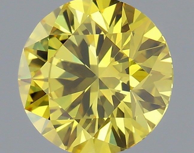 Ideal Loose Diamond - ROUND 0.52ct Fancy Vivid Yellow VVS2: Ideal Loose Diamond - ROUND 0.52ct Fancy Vivid Yellow VVS2 Source: This is a real non-mined Diamond that has been grown in a lab Shape: ROUND Carats: 0.52 Color: Fancy Vivid Yellow Certification: IGI 