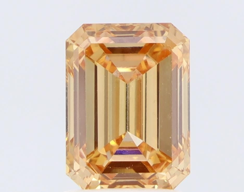 Loose Diamond - EMERALD 2.06ct Fancy Orange VVS2: Loose Diamond - EMERALD 2.06ct Fancy Orange VVS2 Source: This is a real non-mined Diamond that has been grown in a lab Shape: EMERALD Carats: 2.06 Color: Fancy Orange Certification: NONE Video: