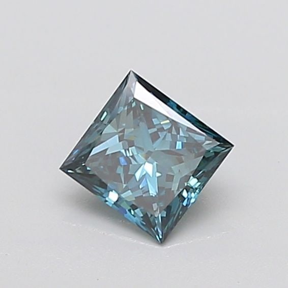 Loose Diamond - PRINCESS 0.91ct Fancy Vivid Greenish Blue VS1: Loose Diamond - PRINCESS 0.91ct Fancy Vivid Greenish Blue VS1 Source: This is a real non-mined Diamond that has been grown in a lab Shape: PRINCESS Carats: 0.91 Color: Fancy Vivid Greenish Blue Certif