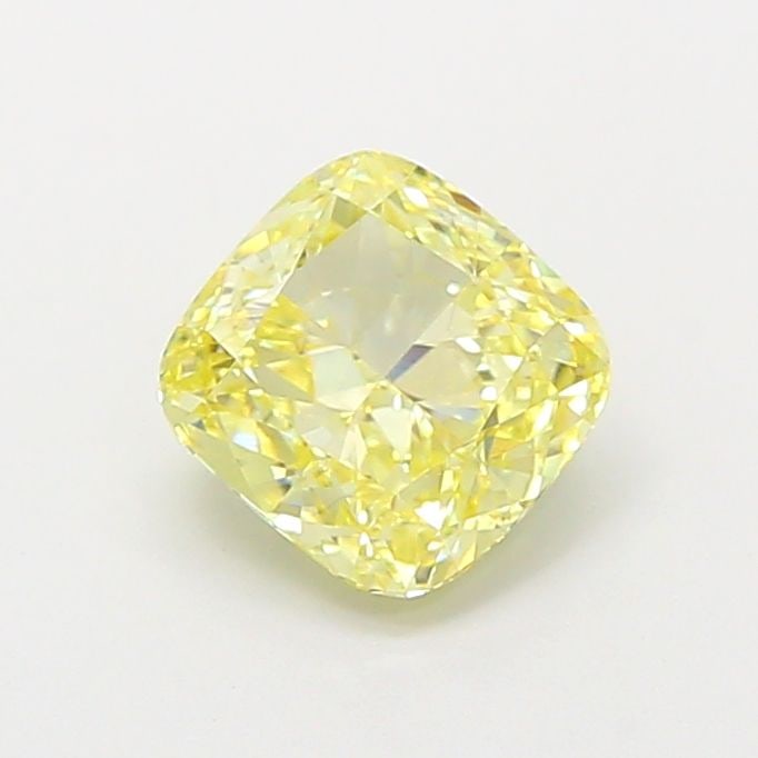 Loose Diamond - CUSHION MODIFIED 1.54ct Fancy Light Yellow VS2: Loose Diamond - CUSHION MODIFIED 1.54ct Fancy Light Yellow VS2 Source: This is a real non-mined Diamond that has been grown in a lab Shape: CUSHION MODIFIED Carats: 1.54 Color: Fancy Light Yellow Cert
