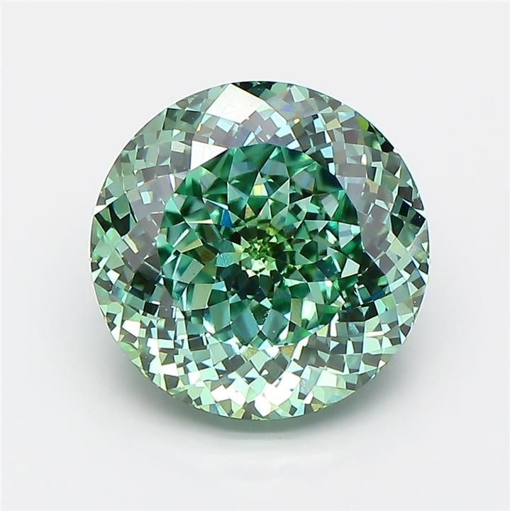 Loose Diamond - ROUND 4.55ct Fancy Vivid Green VVS2: Loose Diamond - ROUND 4.55ct Fancy Vivid Green VVS2 Source: This is a real non-mined Diamond that has been grown in a lab Shape: ROUND Carats: 4.55 Color: Fancy Vivid Green Certification: IGI Video: