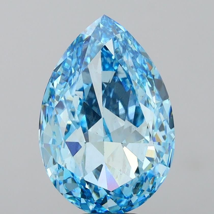 Loose Diamond - PEAR 9.14ct Fancy Vivid Blue VS2: Loose Diamond - PEAR 9.14ct Fancy Vivid Blue VS2 Source: This is a real non-mined Diamond that has been grown in a lab Shape: PEAR Carats: 9.14 Color: Fancy Vivid Blue Certification: IGI Video: