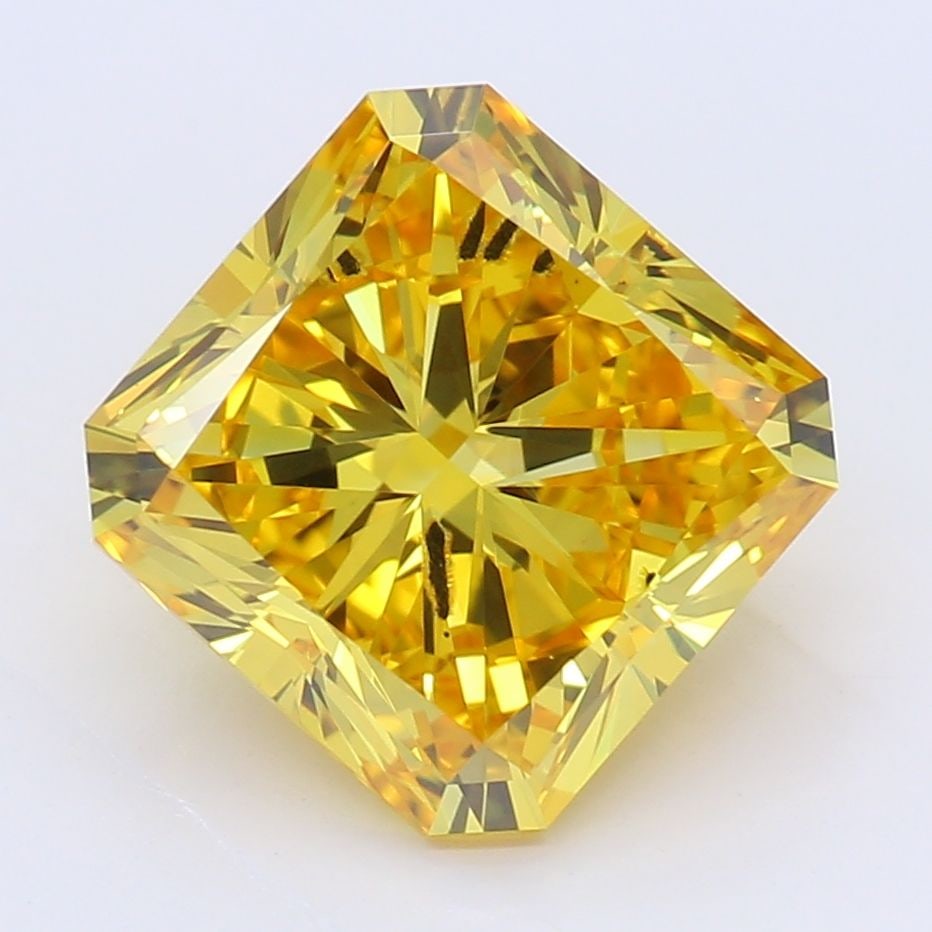 Loose Diamond - SQUARE RADIANT 1.99ct Fancy Vivid Yellow I1: Loose Diamond - SQUARE RADIANT 1.99ct Fancy Vivid Yellow I1 Source: This is a real non-mined Diamond that has been grown in a lab Shape: SQUARE RADIANT Carats: 1.99 Color: Fancy Vivid Yellow Certifica