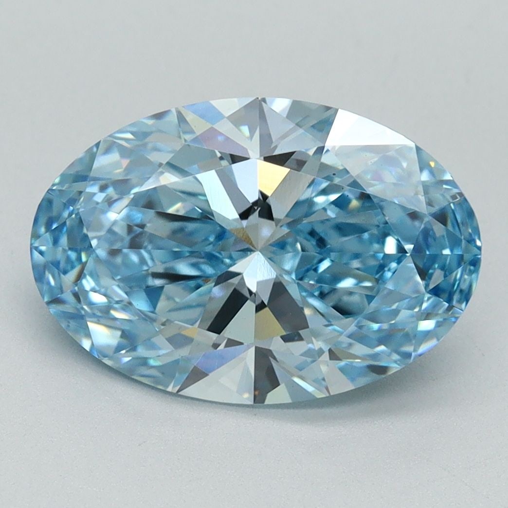 Loose Diamond - OVAL 3.3ct Fancy Vivid Blue VS1: Loose Diamond - OVAL 3.3ct Fancy Vivid Blue VS1 Source: This is a real non-mined Diamond that has been grown in a lab Shape: OVAL Carats: 3.3 Color: Fancy Vivid Blue Certification: IGI Video: