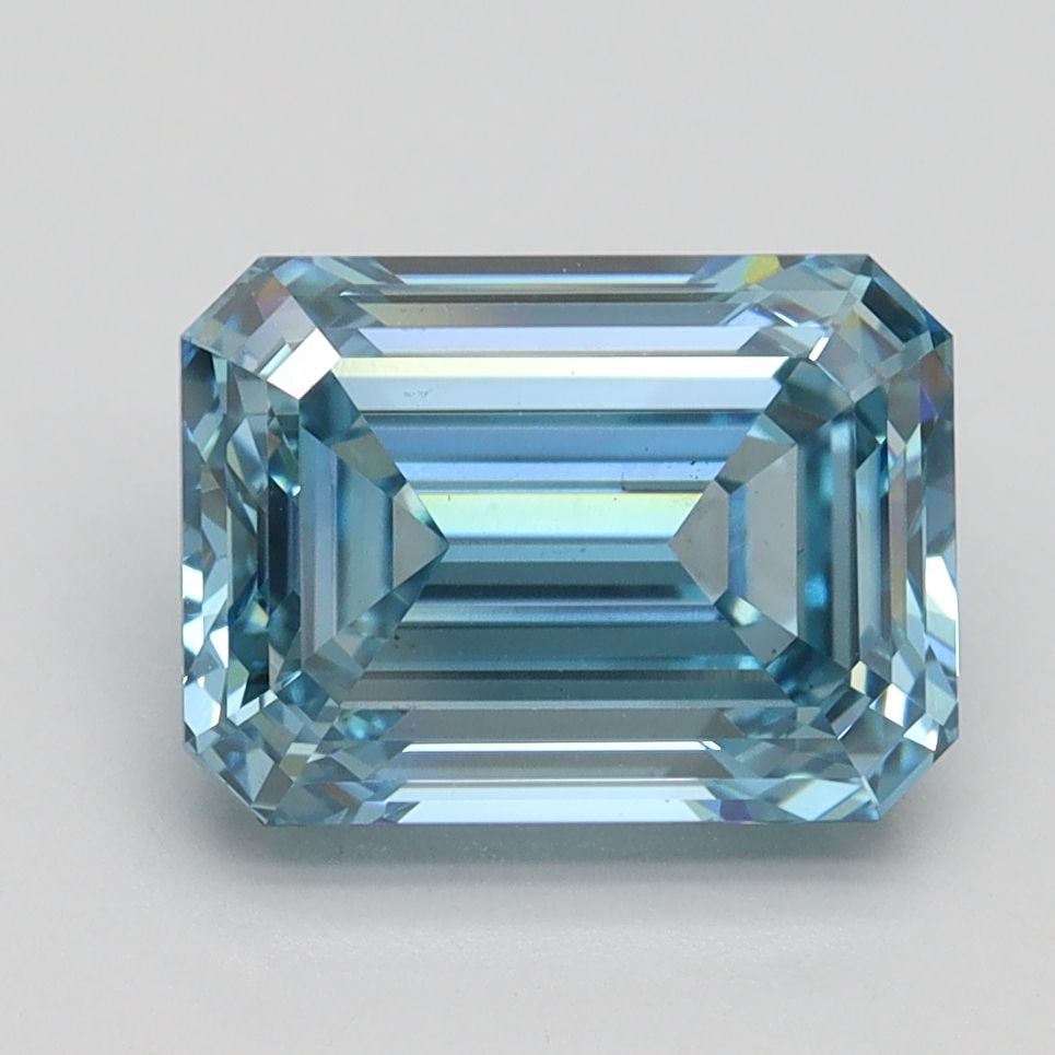 Loose Diamond - EMERALD 3.11ct Fancy Intense Blue VS2: Loose Diamond - EMERALD 3.11ct Fancy Intense Blue VS2 Source: This is a real non-mined Diamond that has been grown in a lab Shape: EMERALD Carats: 3.11 Color: Fancy Intense Blue Certification: IGI Vid