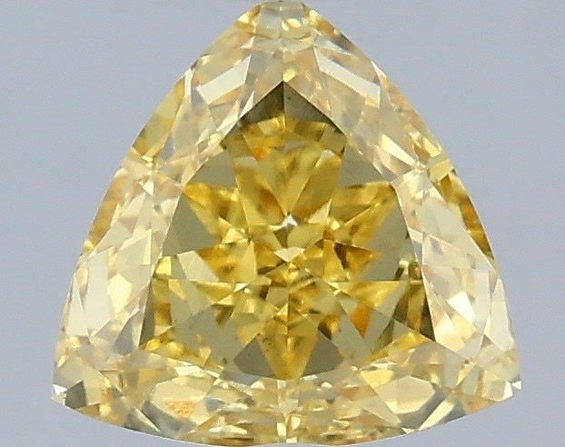 Loose Diamond - TRIANGULAR 1.52ct Fancy Vivid Yellow VS1: Loose Diamond - TRIANGULAR 1.52ct Fancy Vivid Yellow VS1 Source: This is a real non-mined Diamond that has been grown in a lab Shape: TRIANGULAR Carats: 1.52 Color: Fancy Vivid Yellow Certification: I