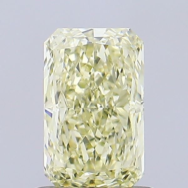 Loose Diamond - RADIANT 1.08ct Fancy Light Yellow VS1: Loose Diamond - RADIANT 1.08ct Fancy Light Yellow VS1 Source: This is a real non-mined Diamond that has been grown in a lab Shape: RADIANT Carats: 1.08 Color: Fancy Light Yellow Certification: IGI Vid