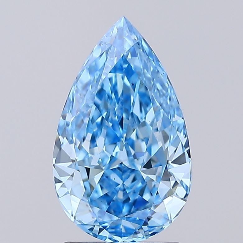 Loose Diamond - PEAR 2.26ct Fancy Vivid Blue VS1: Loose Diamond - PEAR 2.26ct Fancy Vivid Blue VS1 Source: This is a real non-mined Diamond that has been grown in a lab Shape: PEAR Carats: 2.26 Color: Fancy Vivid Blue Certification: IGI Video: