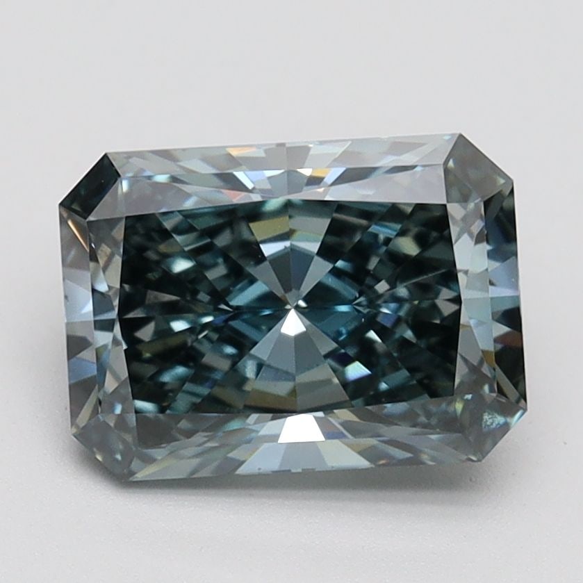 Loose Diamond - RADIANT 2.01ct Fancy Vivid Green Blue VS2: Loose Diamond - RADIANT 2.01ct Fancy Vivid Green Blue VS2 Source: This is a real non-mined Diamond that has been grown in a lab Shape: RADIANT Carats: 2.01 Color: Fancy Vivid Green Blue