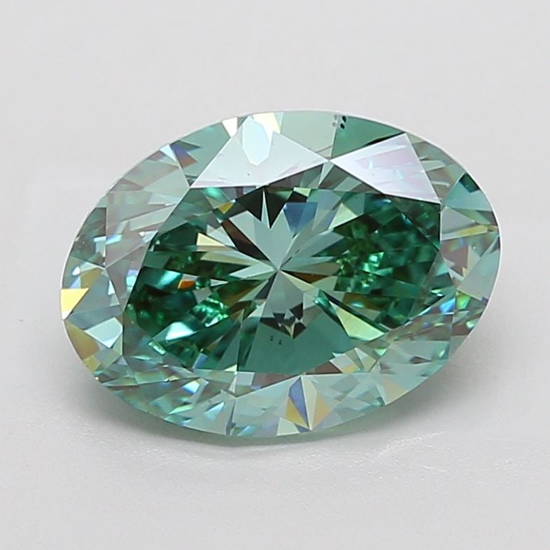 Loose Diamond - OVAL 5.0ct Fancy Vivid Green VS2: Loose Diamond - OVAL 5.0ct Fancy Vivid Green VS2 Source: This is a real non-mined Diamond that has been grown in a lab Shape: OVAL Carats: 5.0 Color: Fancy Vivid Green Certification: IGI Video: Video
