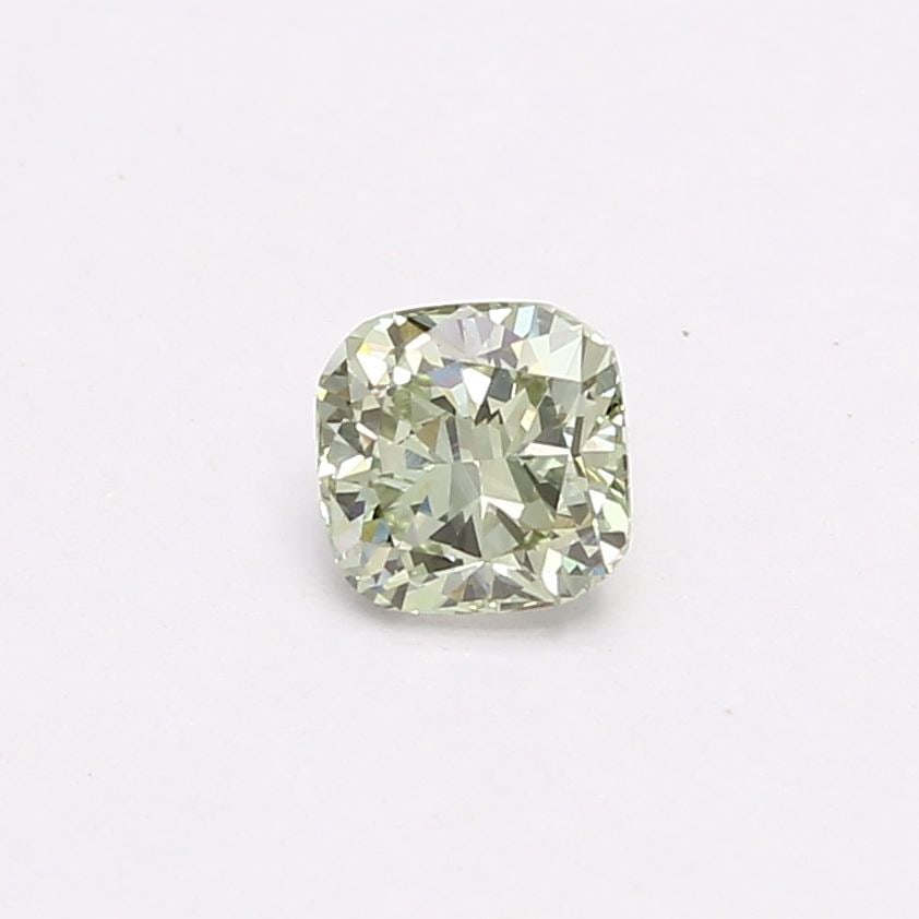 Loose Diamond - CUSHION BRILLIANT 0.56ct Fancy Vivid Green VVS2: Loose Diamond - CUSHION BRILLIANT 0.56ct Fancy Vivid Green VVS2 Source: This is a real non-mined Diamond that has been grown in a lab Shape: CUSHION BRILLIANT Carats: 0.56 Color: Fancy Vivid Green Cer