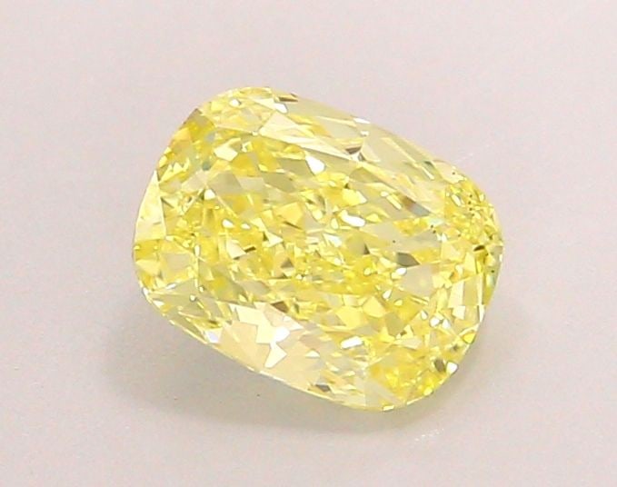 Loose Diamond - CUSHION MODIFIED 0.94ct Fancy Intense Yellow VS1: Loose Diamond - CUSHION MODIFIED 0.94ct Fancy Intense Yellow VS1 Source: This is a real non-mined Diamond that has been grown in a lab Shape: CUSHION MODIFIED Carats: 0.94 Color: Fancy Intense Yellow 