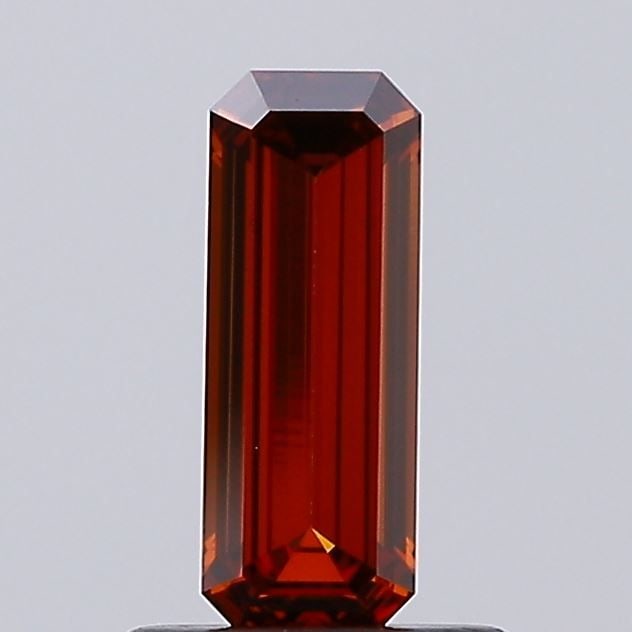 Loose Diamond - EMERALD 0.6ct Fancy Vivid Orange VS1: Loose Diamond - EMERALD 0.6ct Fancy Vivid Orange VS1 Source: This is a real non-mined Diamond that has been grown in a lab Shape: EMERALD Carats: 0.6 Color: Fancy Vivid Orange Certification: IGI Video