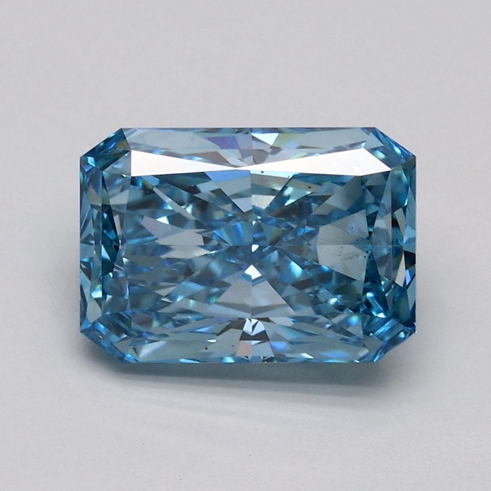Loose Diamond - RADIANT 1.56ct Fancy Vivid Blue VS2: Loose Diamond - RADIANT 1.56ct Fancy Vivid Blue VS2 Source: This is a real non-mined Diamond that has been grown in a lab Shape: RADIANT Carats: 1.56 Color: Fancy Vivid Blue Certification: IGI Video: