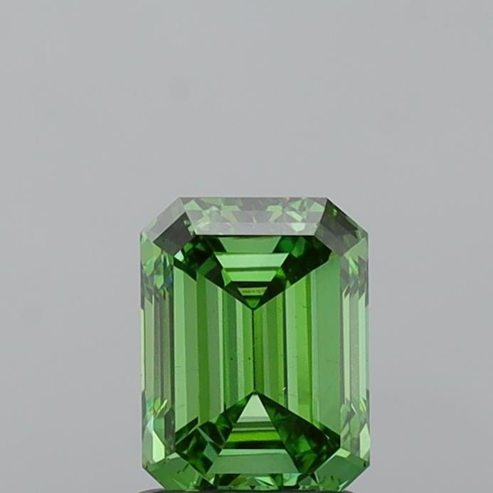 Loose Diamond - EMERALD 1.22ct Fancy Vivid Green VS1: Loose Diamond - EMERALD 1.22ct Fancy Vivid Green VS1 Source: This is a real non-mined Diamond that has been grown in a lab Shape: EMERALD Carats: 1.22 Color: Fancy Vivid Green Certification: IGI Video