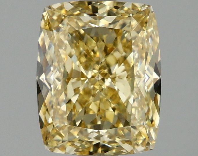 Loose Diamond - CUSHION MODIFIED 2.09ct Fancy Intense Yellow VS1: Loose Diamond - CUSHION MODIFIED 2.09ct Fancy Intense Yellow VS1 Source: This is a real non-mined Diamond that has been grown in a lab Shape: CUSHION MODIFIED Carats: 2.09 Color: Fancy Intense Yellow 