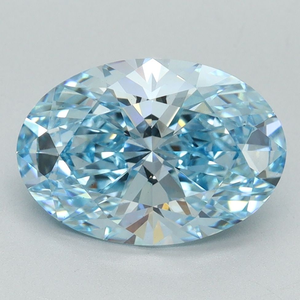 Loose Diamond - OVAL 3.08ct Fancy Vivid Blue VS1: Loose Diamond - OVAL 3.08ct Fancy Vivid Blue VS1 Source: This is a real non-mined Diamond that has been grown in a lab Shape: OVAL Carats: 3.08 Color: Fancy Vivid Blue Certification: IGI Video: