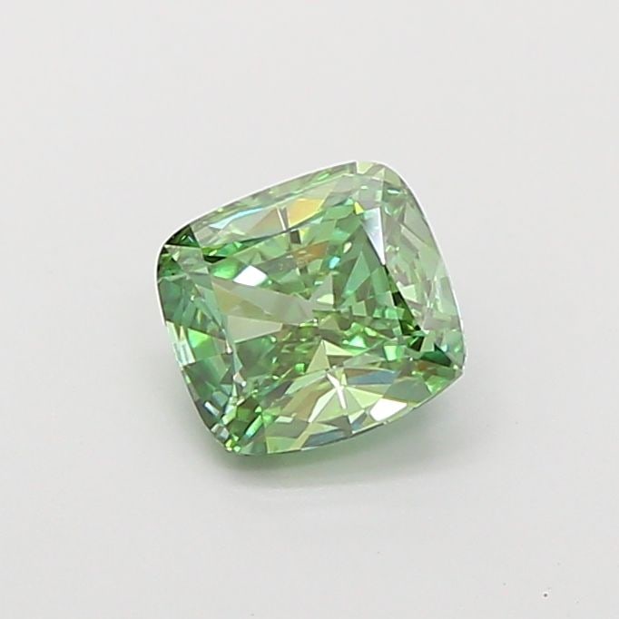 Loose Diamond - CUSHION MODIFIED 1.45ct Fancy Vivid Green VS1: Loose Diamond - CUSHION MODIFIED 1.45ct Fancy Vivid Green VS1 Source: This is a real non-mined Diamond that has been grown in a lab Shape: CUSHION MODIFIED Carats: 1.45 Color: Fancy Vivid Green Certif