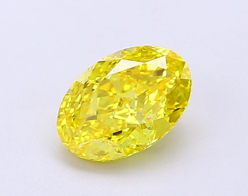 Loose Diamond - OVAL 1.3ct Fancy Vivid Yellow VVS1: Loose Diamond - OVAL 1.3ct Fancy Vivid Yellow VVS1 Source: This is a real non-mined Diamond that has been grown in a lab Shape: OVAL Carats: 1.3 Color: Fancy Vivid Yellow Certification: IGI Video: