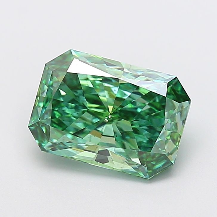 Loose Diamond - RADIANT 3.03ct Fancy Vivid Green VS2: Loose Diamond - RADIANT 3.03ct Fancy Vivid Green VS2 Source: This is a real non-mined Diamond that has been grown in a lab Shape: RADIANT Carats: 3.03 Color: Fancy Vivid Green Certification: IGI Video
