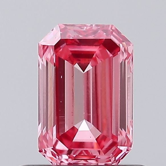 Loose Diamond - EMERALD 0.6ct Fancy Vivid Pink VS1: Loose Diamond - EMERALD 0.6ct Fancy Vivid Pink VS1 Source: This is a real non-mined Diamond that has been grown in a lab Shape: EMERALD Carats: 0.6 Color: Fancy Vivid Pink Certification: IGI Video: