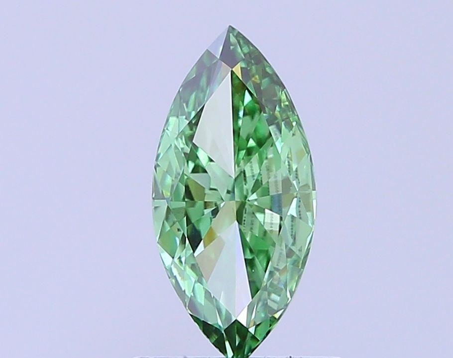 Loose Diamond - MARQUISE 1.03ct Fancy Vivid Green VVS2: Loose Diamond - MARQUISE 1.03ct Fancy Vivid Green VVS2 Source: This is a real non-mined Diamond that has been grown in a lab Shape: MARQUISE Carats: 1.03 Color: Fancy Vivid Green Certification: IGI Vi