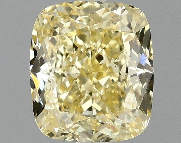 Loose Diamond - CUSHION MODIFIED 1.5ct Fancy Intense Yellow VS2: Loose Diamond - CUSHION MODIFIED 1.5ct Fancy Intense Yellow VS2 Source: This is a real non-mined Diamond that has been grown in a lab Shape: CUSHION MODIFIED Carats: 1.5 Color: Fancy Intense Yellow Ce