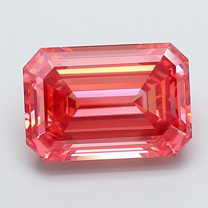 Loose Diamond - EMERALD 10.02ct Fancy Vivid Pink VS1: Loose Diamond - EMERALD 10.02ct Fancy Vivid Pink VS1 Source: This is a real non-mined Diamond that has been grown in a lab Shape: EMERALD Carats: 10.02 Color: Fancy Vivid Pink Certification: IGI Video
