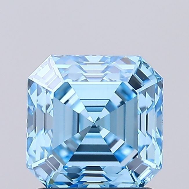 Loose Diamond - ASSCHER 1.56ct Fancy Vivid Blue VS1: Loose Diamond - ASSCHER 1.56ct Fancy Vivid Blue VS1 Source: This is a real non-mined Diamond that has been grown in a lab Shape: ASSCHER Carats: 1.56 Color: Fancy Vivid Blue Certification: IGI Video: