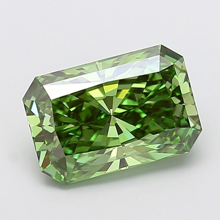 Loose Diamond - RADIANT 4.07ct Fancy Vivid Green VS1: Loose Diamond - RADIANT 4.07ct Fancy Vivid Green VS1 Source: This is a real non-mined Diamond that has been grown in a lab Shape: RADIANT Carats: 4.07 Color: Fancy Vivid Green Certification: IGI Video
