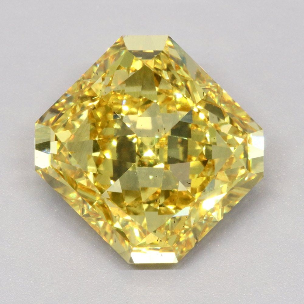 Loose Diamond - SQUARE RADIANT 8.57ct Fancy Vivid Yellow SI1: Loose Diamond - SQUARE RADIANT 8.57ct Fancy Vivid Yellow SI1 Source: This is a real non-mined Diamond that has been grown in a lab Shape: SQUARE RADIANT Carats: 8.57 Color: Fancy Vivid Yellow Certific