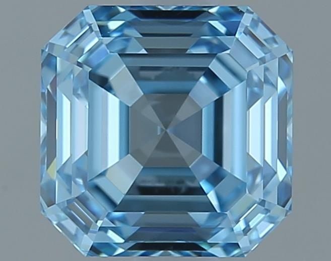 Loose Diamond - ASSCHER 1.01ct Fancy Vivid Blue VVS2: Loose Diamond - ASSCHER 1.01ct Fancy Vivid Blue VVS2 Source: This is a real non-mined Diamond that has been grown in a lab Shape: ASSCHER Carats: 1.01 Color: Fancy Vivid Blue Certification: IGI Video: