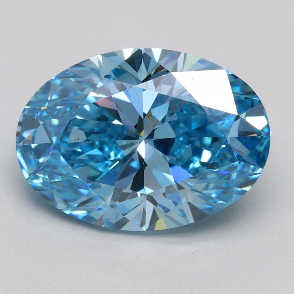 Loose Diamond - OVAL 2.5ct Fancy Vivid Blue VS2: Loose Diamond - OVAL 2.5ct Fancy Vivid Blue VS2 Source: This is a real non-mined Diamond that has been grown in a lab Shape: OVAL Carats: 2.5 Color: Fancy Vivid Blue Certification: IGI Video: