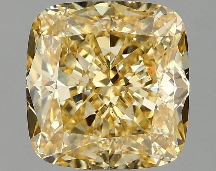 Loose Diamond - CUSHION MODIFIED 2.07ct Fancy Intense Yellow SI1: Loose Diamond - CUSHION MODIFIED 2.07ct Fancy Intense Yellow SI1 Source: This is a real non-mined Diamond that has been grown in a lab Shape: CUSHION MODIFIED Carats: 2.07 Color: Fancy Intense Yellow 