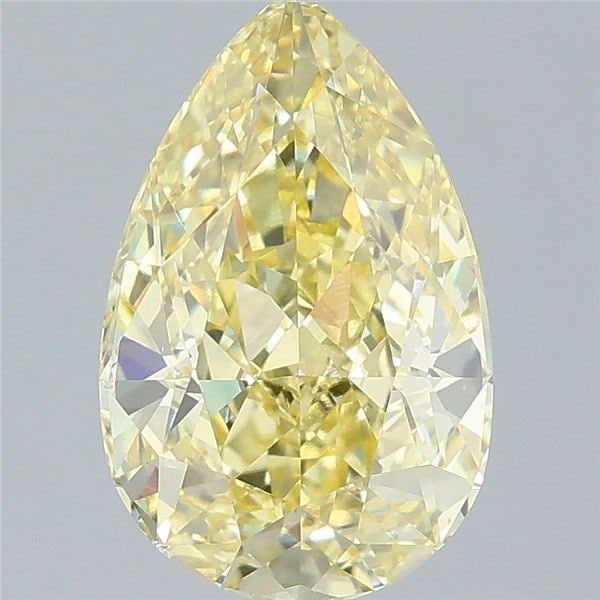 Loose Diamond - PEAR 2.57ct Fancy Intense Yellow VVS2: Loose Diamond - PEAR 2.57ct Fancy Intense Yellow VVS2 Source: This is a real non-mined Diamond that has been grown in a lab Shape: PEAR Carats: 2.57 Color: Fancy Intense Yellow Certification: IGI Vide