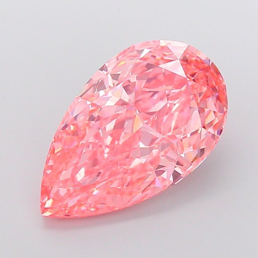 Loose Diamond - PEAR 10.53ct Fancy Vivid Pink VS1: Loose Diamond - PEAR 10.53ct Fancy Vivid Pink VS1 Source: This is a real non-mined Diamond that has been grown in a lab Shape: PEAR Carats: 10.53 Color: Fancy Vivid Pink Certification: IGI Video: