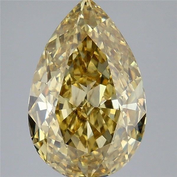 Loose Diamond - PEAR 5.09ct Fancy Intense Yellow VS2: Loose Diamond - PEAR 5.09ct Fancy Intense Yellow VS2 Source: This is a real non-mined Diamond that has been grown in a lab Shape: PEAR Carats: 5.09 Color: Fancy Intense Yellow Certification: IGI Video