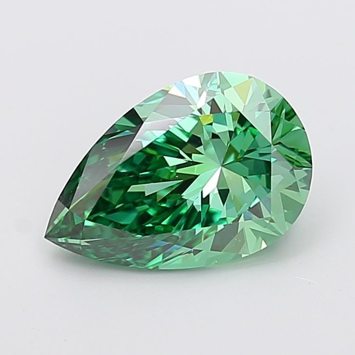 Loose Diamond - PEAR 3.03ct Fancy Vivid Green VVS2: Loose Diamond - PEAR 3.03ct Fancy Vivid Green VVS2 Source: This is a real non-mined Diamond that has been grown in a lab Shape: PEAR Carats: 3.03 Color: Fancy Vivid Green Certification: IGI Video: