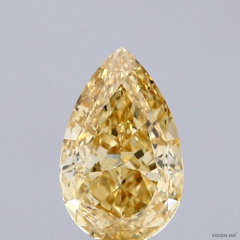 Loose Diamond - PEAR 2.07ct Fancy Intense Yellow VS1: Loose Diamond - PEAR 2.07ct Fancy Intense Yellow VS1 Source: This is a real non-mined Diamond that has been grown in a lab Shape: PEAR Carats: 2.07 Color: Fancy Intense Yellow Certification: IGI Addit