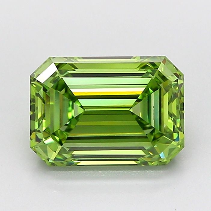 Loose Diamond - EMERALD 3.09ct Fancy Vivid Green VVS2: Loose Diamond - EMERALD 3.09ct Fancy Vivid Green VVS2 Source: This is a real non-mined Diamond that has been grown in a lab Shape: EMERALD Carats: 3.09 Color: Fancy Vivid Green Certification: IGI Vide