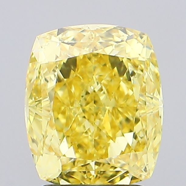 Loose Diamond - CUSHION MODIFIED 2.63ct Fancy Vivid Yellow VS1: Loose Diamond - CUSHION MODIFIED 2.63ct Fancy Vivid Yellow VS1 Source: This is a real non-mined Diamond that has been grown in a lab Shape: CUSHION MODIFIED Carats: 2.63 Color: Fancy Vivid Yellow Cert