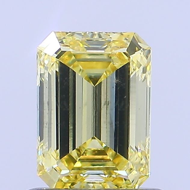 Loose Diamond - EMERALD 0.73ct Fancy Intense Yellow VS2: Loose Diamond - EMERALD 0.73ct Fancy Intense Yellow VS2 Source: This is a real non-mined Diamond that has been grown in a lab Shape: EMERALD Carats: 0.73 Color: Fancy Intense Yellow Certification: IGI