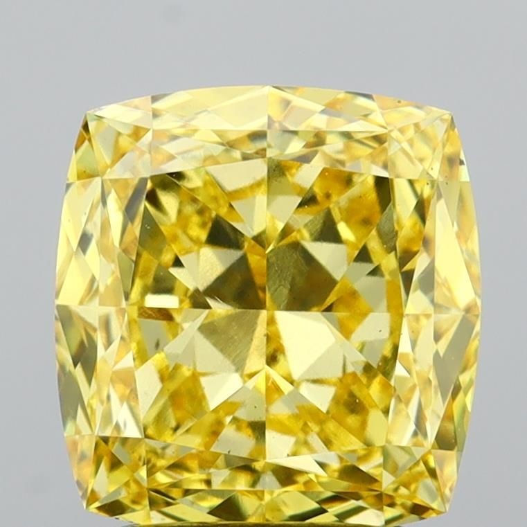 Loose Diamond - CUSHION MODIFIED 2.27ct Fancy Vivid Yellow VS2: Loose Diamond - CUSHION MODIFIED 2.27ct Fancy Vivid Yellow VS2 Source: This is a real non-mined Diamond that has been grown in a lab Shape: CUSHION MODIFIED Carats: 2.27 Color: Fancy Vivid Yellow Cert